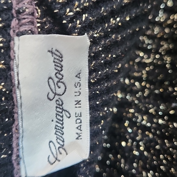Vintage Carriage Court Metallic Knit Sweater Tunic Black Gold Made in USA - Picture 9 of 9